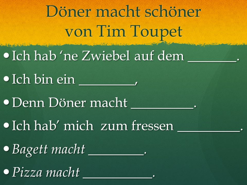 Döner macht schöner von Tim Toupet
