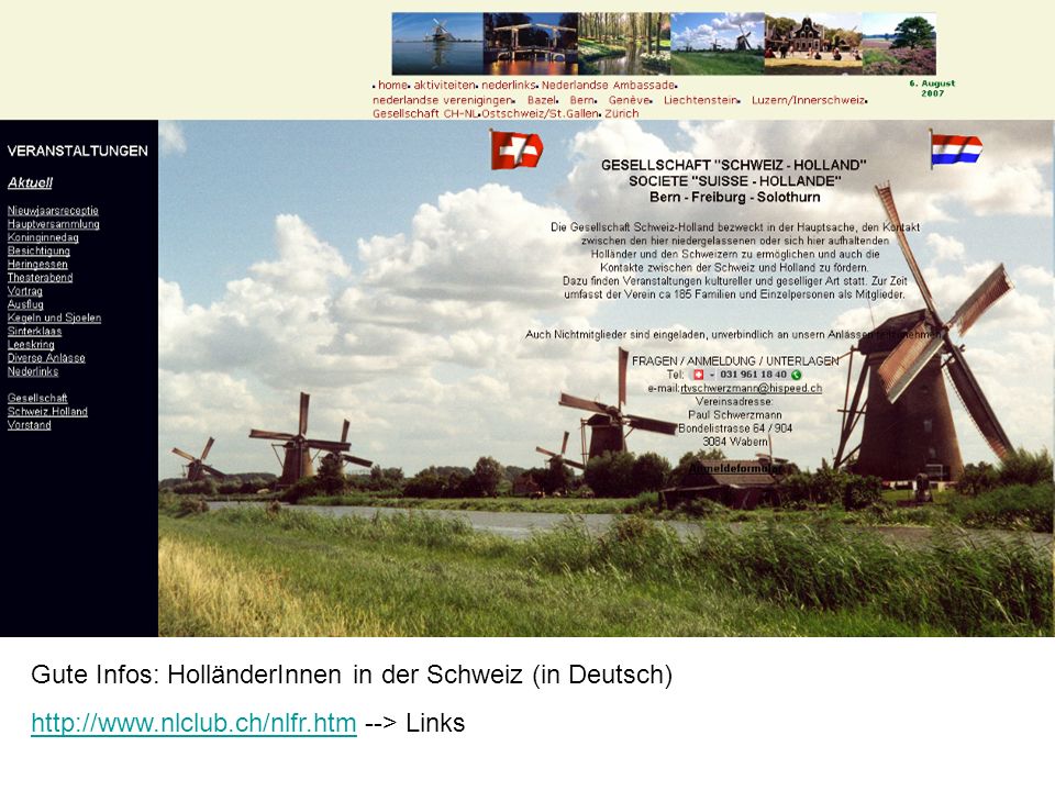 Gute Infos: HolländerInnen in der Schweiz (in Deutsch)