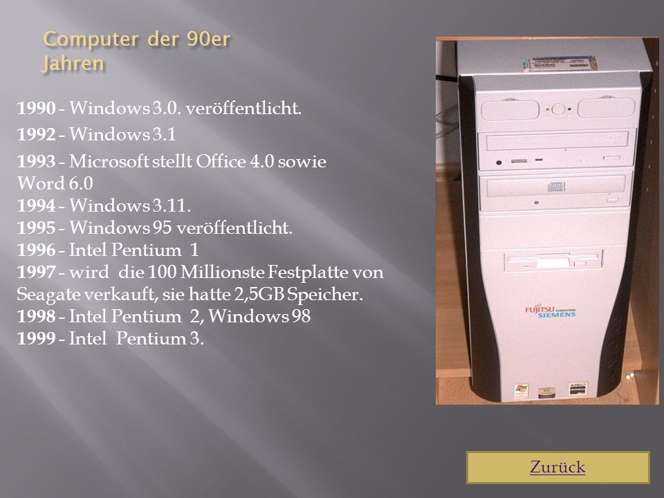 Computer der 90er Jahren Windows 3.0. veröffentlicht.