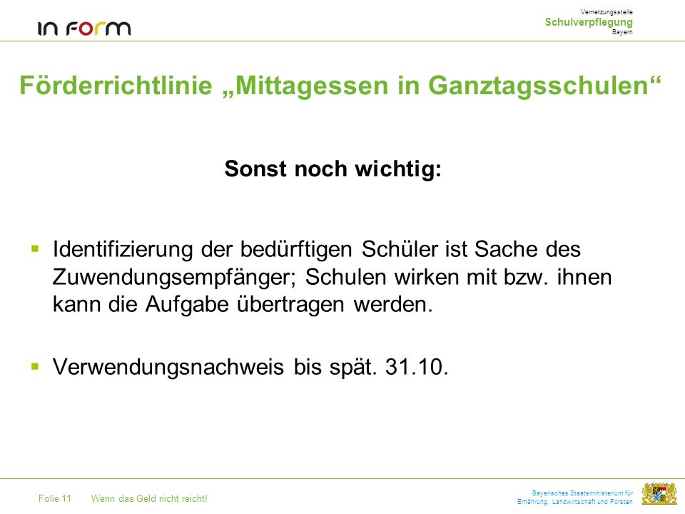 Förderrichtlinie „Mittagessen in Ganztagsschulen