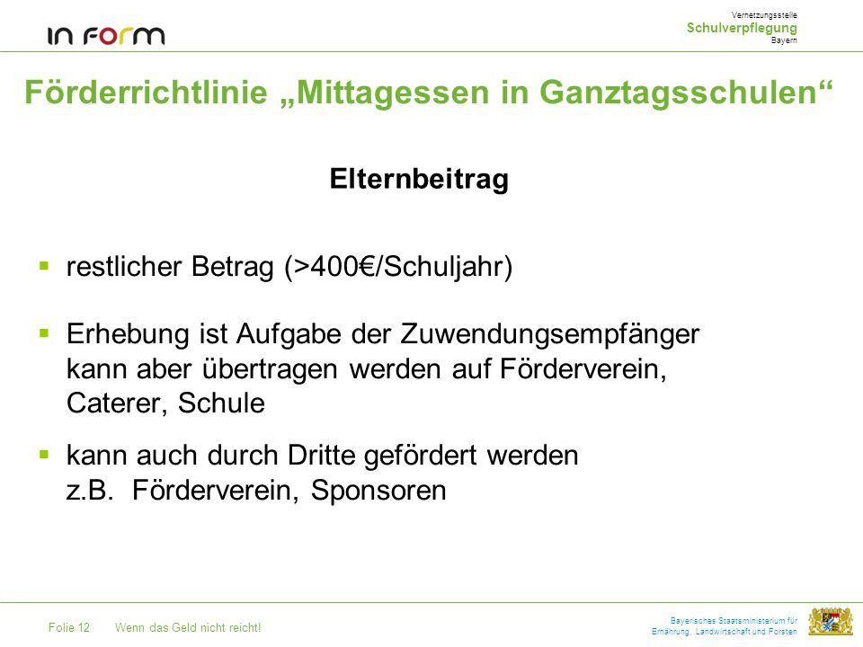 Förderrichtlinie „Mittagessen in Ganztagsschulen