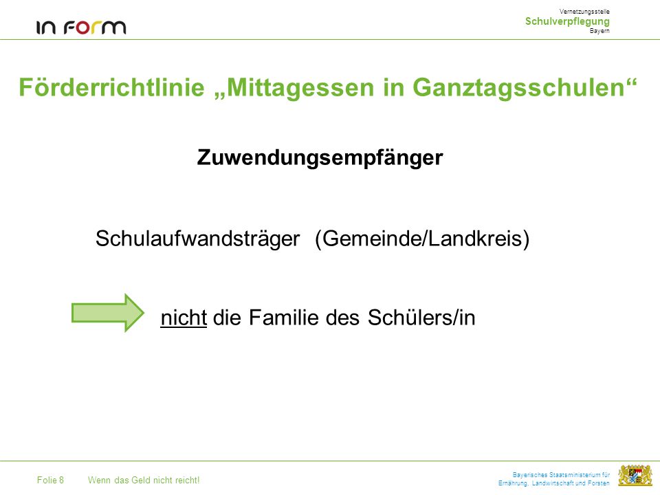 Förderrichtlinie „Mittagessen in Ganztagsschulen