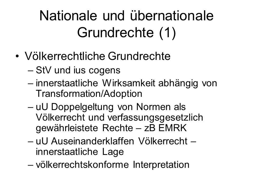 Nationale und übernationale Grundrechte (1)