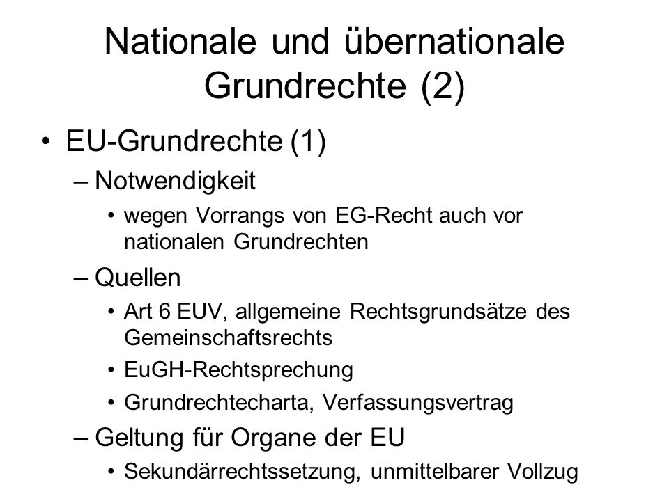 Nationale und übernationale Grundrechte (2)