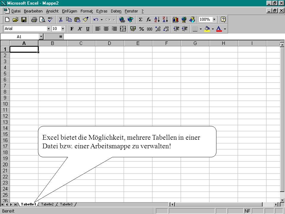 Excel bietet die Möglichkeit, mehrere Tabellen in einer Datei bzw