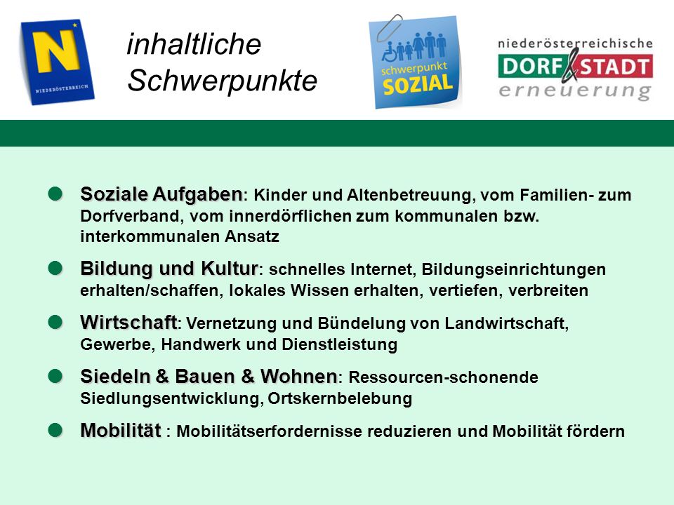 inhaltliche Schwerpunkte