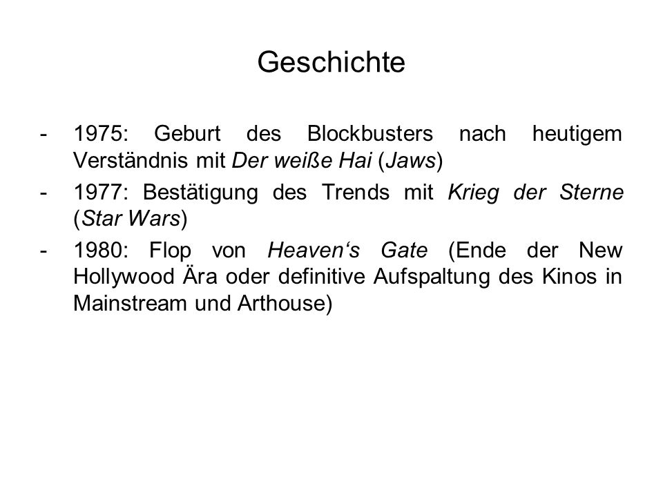 Geschichte 1975: Geburt des Blockbusters nach heutigem Verständnis mit Der weiße Hai (Jaws)