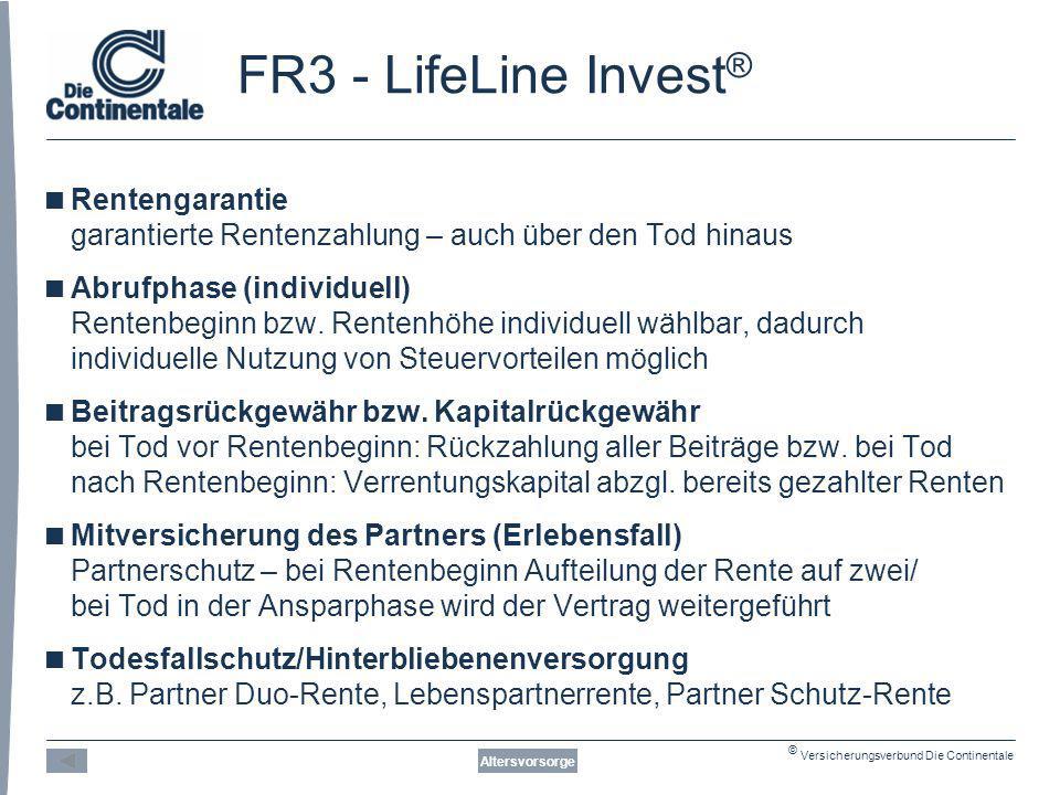 FR3 - LifeLine Invest® Rentengarantie garantierte Rentenzahlung – auch über den Tod hinaus.