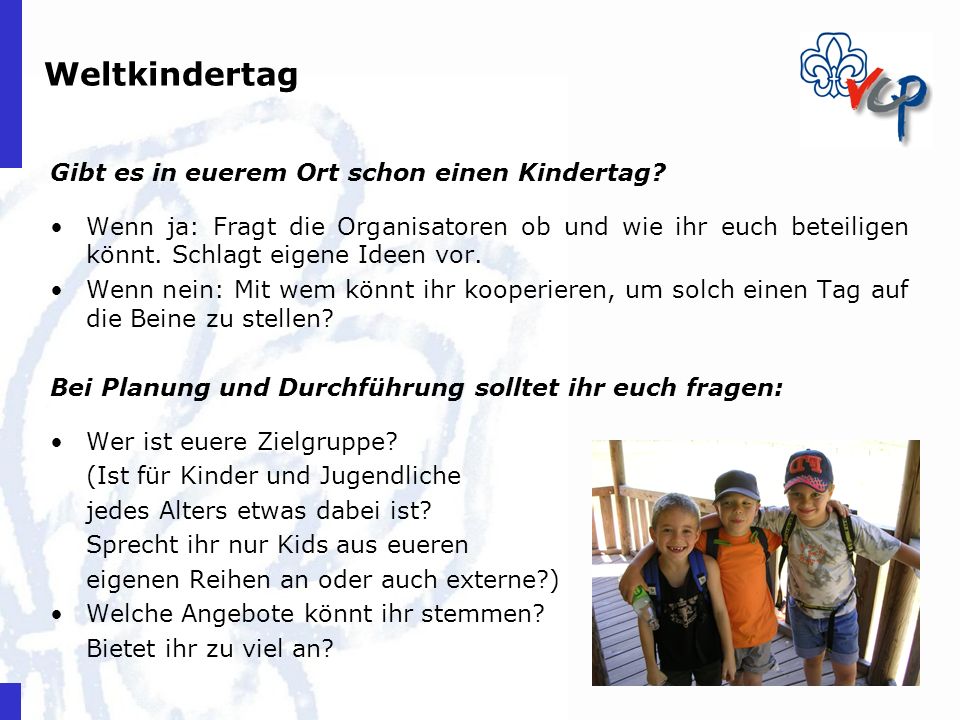 Weltkindertag Gibt es in euerem Ort schon einen Kindertag