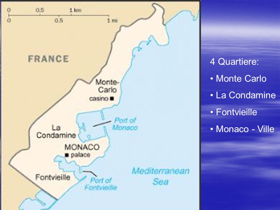 4 Quartiere: Monte Carlo La Condamine Fontvieille Monaco - Ville