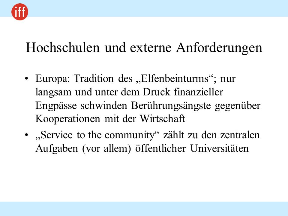Hochschulen und externe Anforderungen
