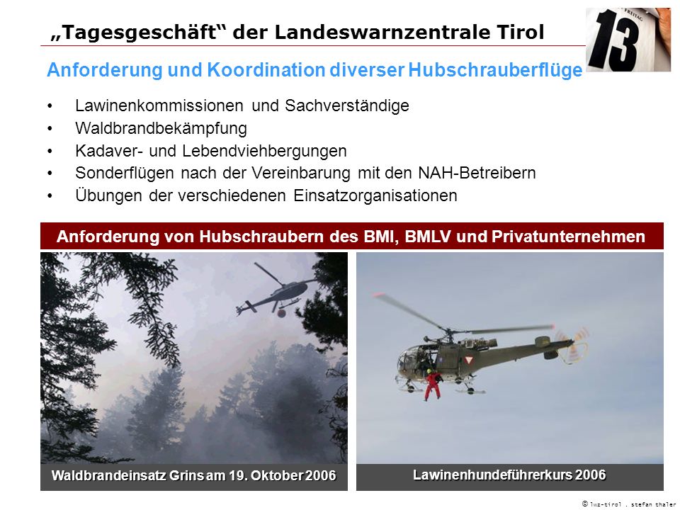 „Tagesgeschäft der Landeswarnzentrale Tirol