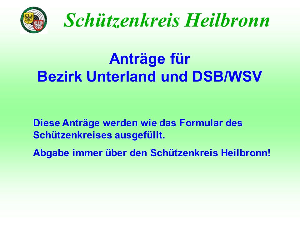 Bezirk Unterland und DSB/WSV