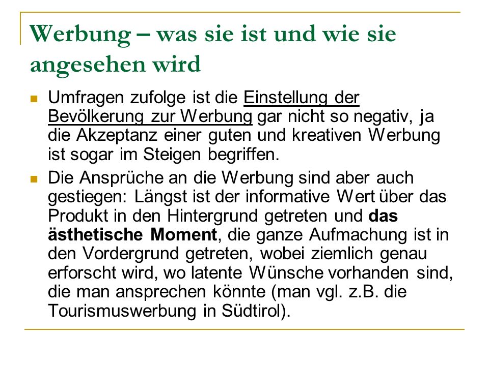 Werbung – was sie ist und wie sie angesehen wird