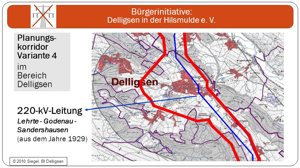 220-kV-Leitung Planungs- korridor Variante 4 im Bereich Delligsen