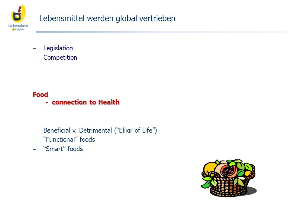 Lebensmittel werden global vertrieben