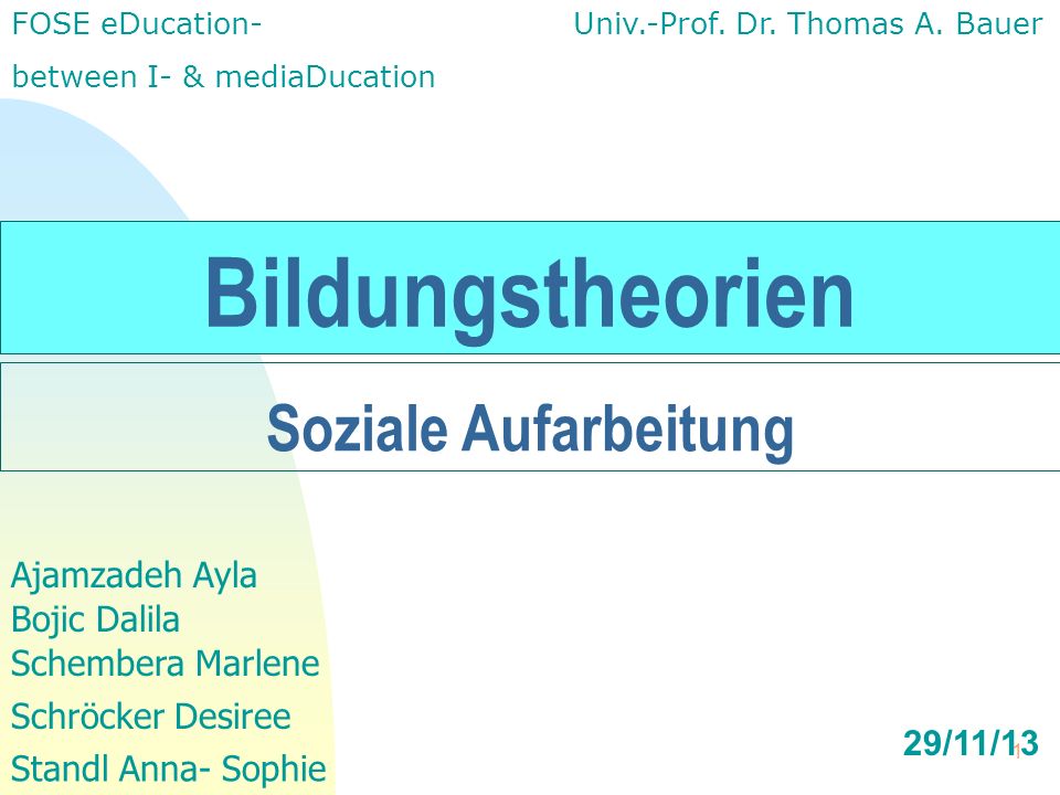 Bildungstheorien Soziale Aufarbeitung Ajamzadeh Ayla Bojic Dalila