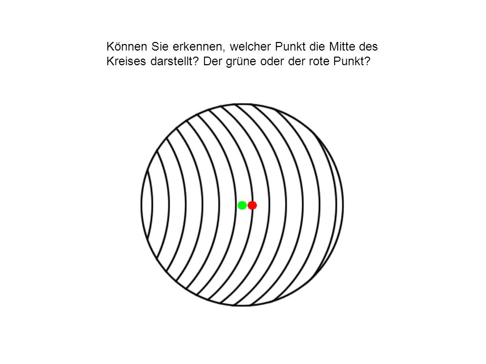 Können Sie erkennen, welcher Punkt die Mitte des Kreises darstellt