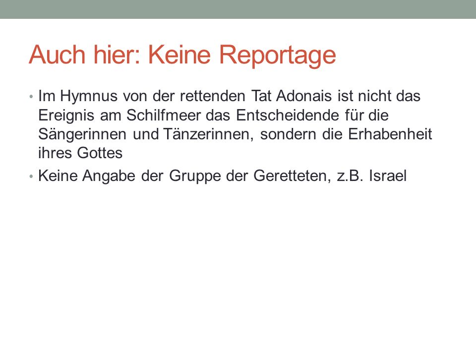 Auch hier: Keine Reportage