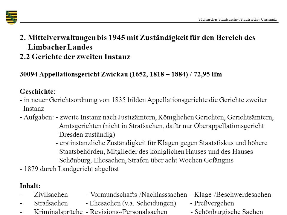 2. Mittelverwaltungen bis 1945 mit Zuständigkeit für den Bereich des