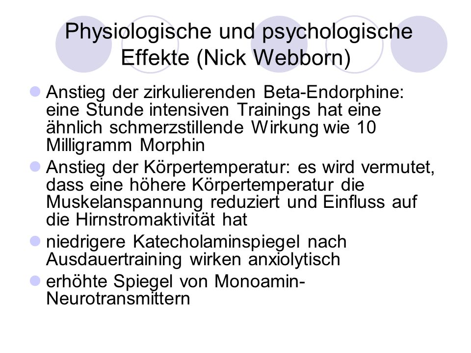 Physiologische und psychologische Effekte (Nick Webborn)