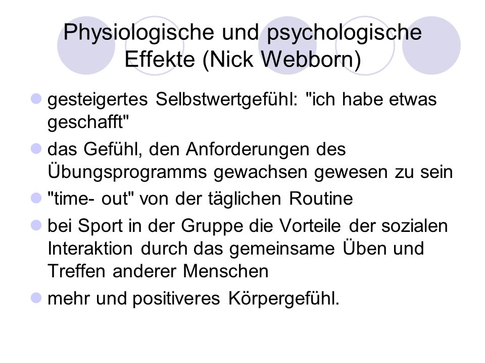 Physiologische und psychologische Effekte (Nick Webborn)