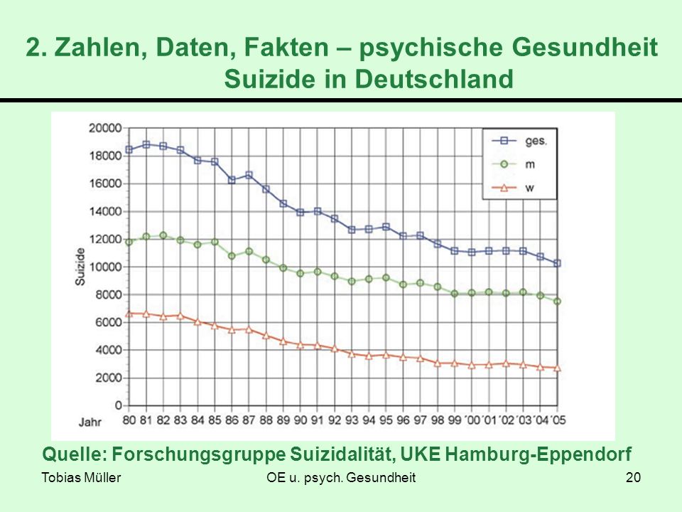 2. Zahlen, Daten, Fakten – psychische Gesundheit Suizide in Deutschland