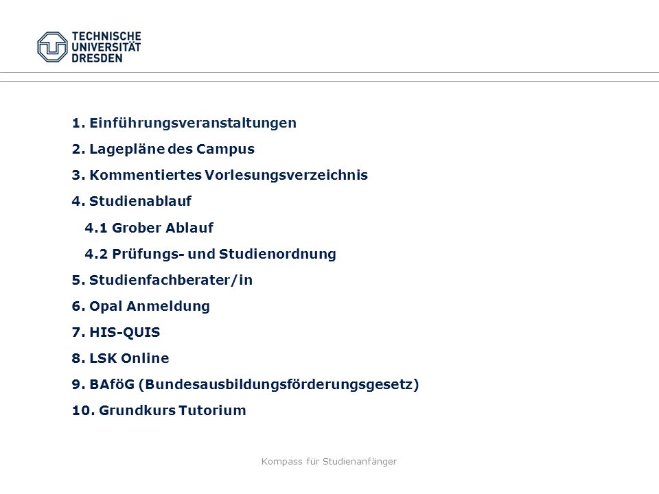 Kompass für Studienanfänger