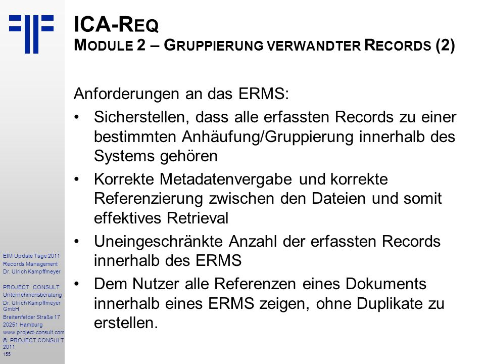 ICA-Req Module 2 – Gruppierung verwandter Records (2)