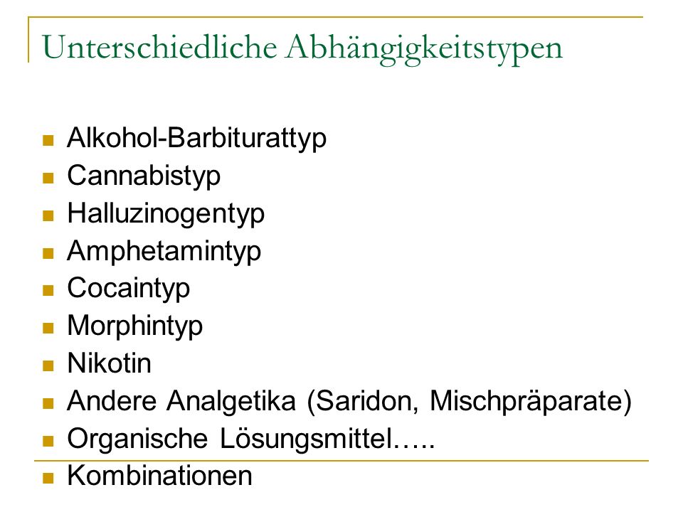 Unterschiedliche Abhängigkeitstypen