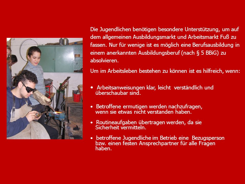 Arbeitsanweisungen klar, leicht verständlich und