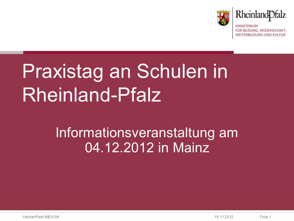Praxistag an Schulen in Rheinland-Pfalz