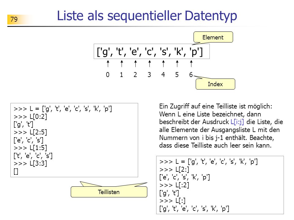 Liste als sequentieller Datentyp