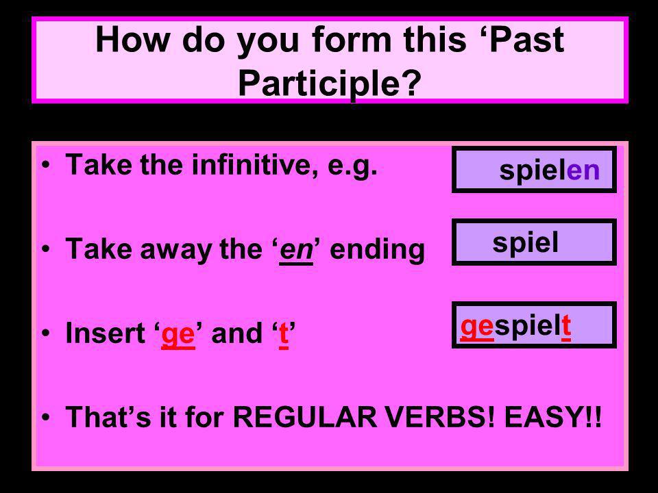 How do you form this ‘Past Participle