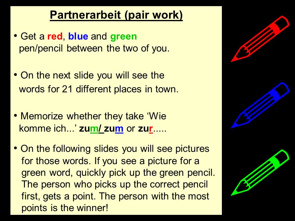 Partnerarbeit (pair work)