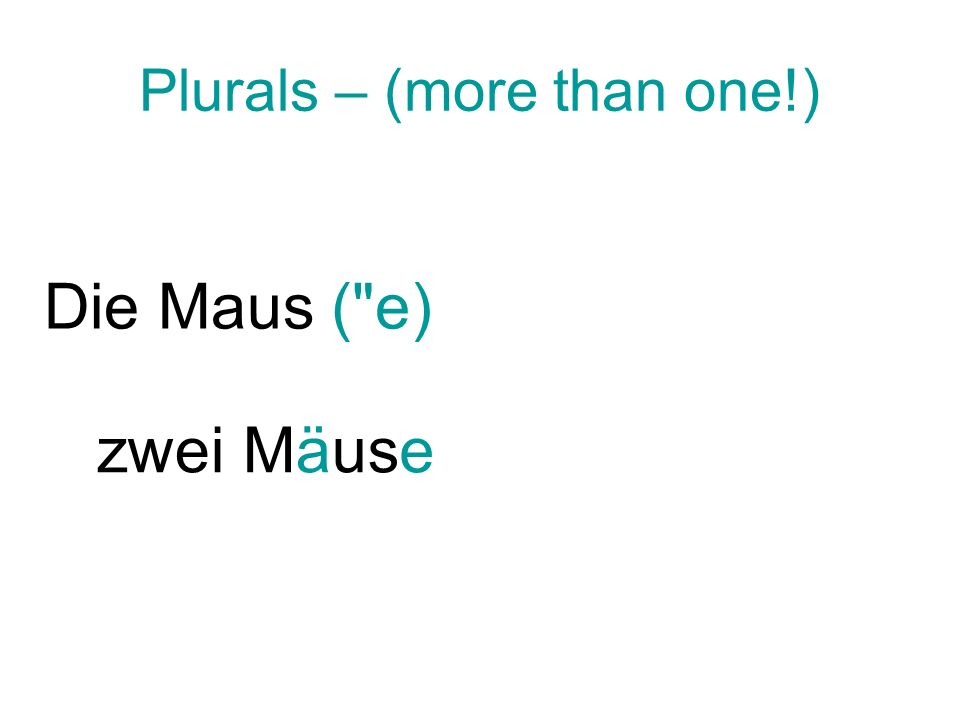 Plurals – (more than one!)
