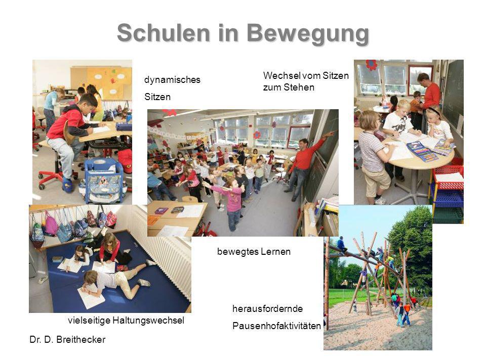 Schulen in Bewegung Wechsel vom Sitzen zum Stehen dynamisches Sitzen