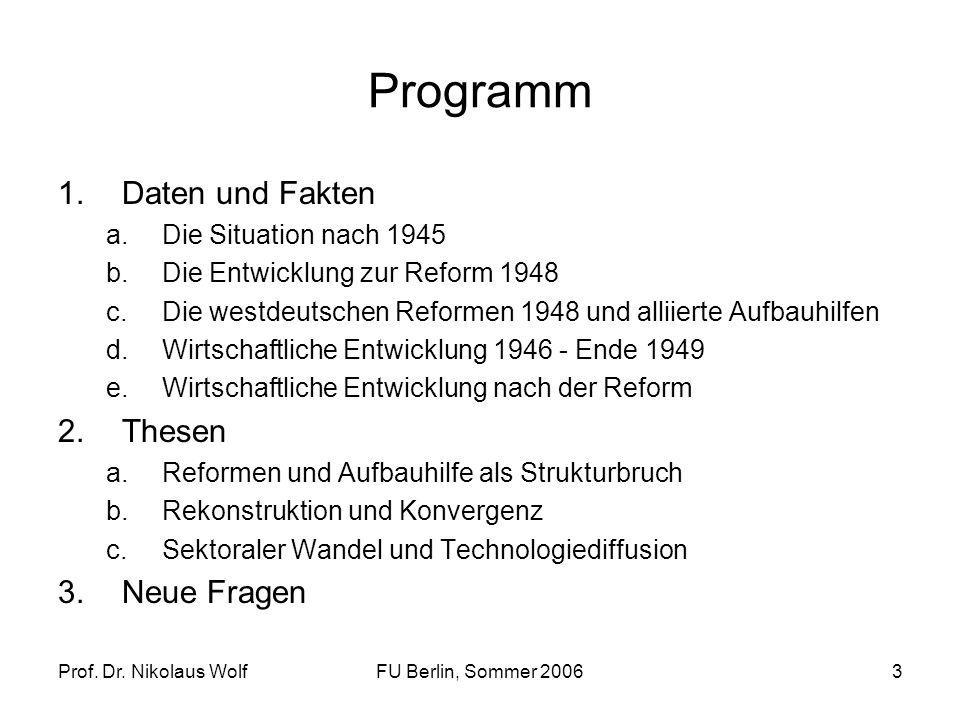Programm Daten und Fakten Thesen Neue Fragen Die Situation nach 1945