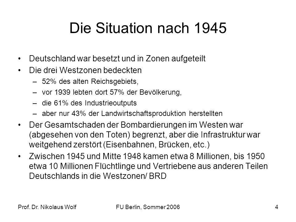 Die Situation nach 1945 Deutschland war besetzt und in Zonen aufgeteilt. Die drei Westzonen bedeckten.