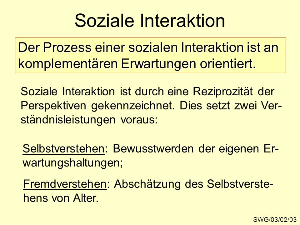 Soziale Interaktion Der Prozess einer sozialen Interaktion ist an