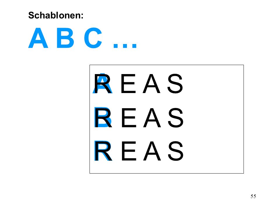 Schablonen: A B C … A B R R E A S