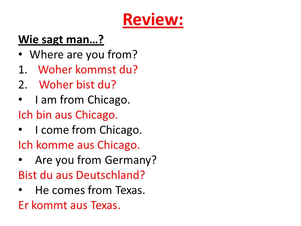 Review: Wie sagt man… Where are you from Woher kommst du