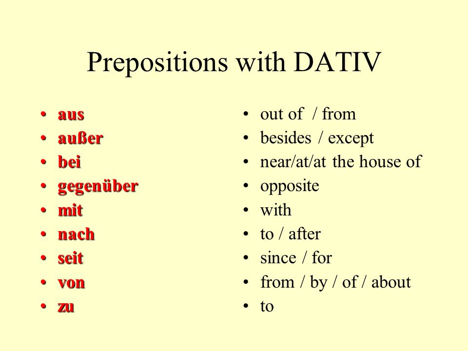 Prepositions with DATIV