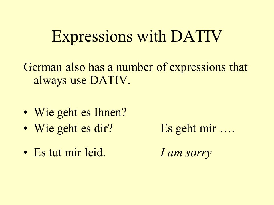 Expressions with DATIV