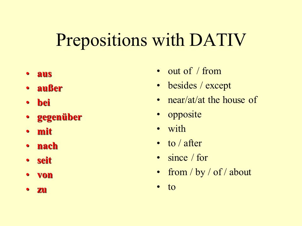 Prepositions with DATIV