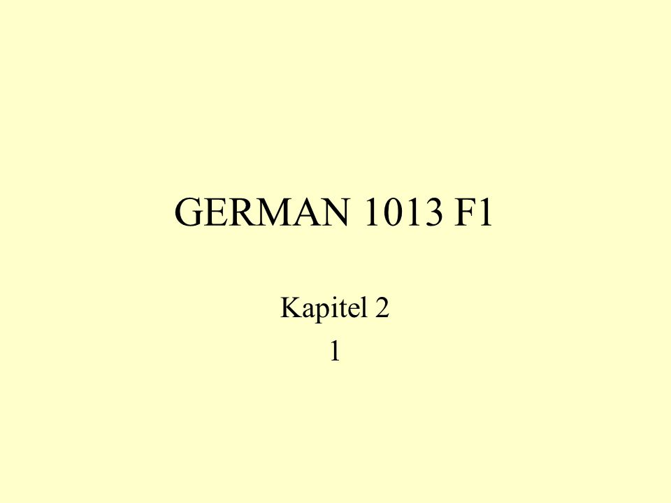 GERMAN 1013 F1 Kapitel 2 1