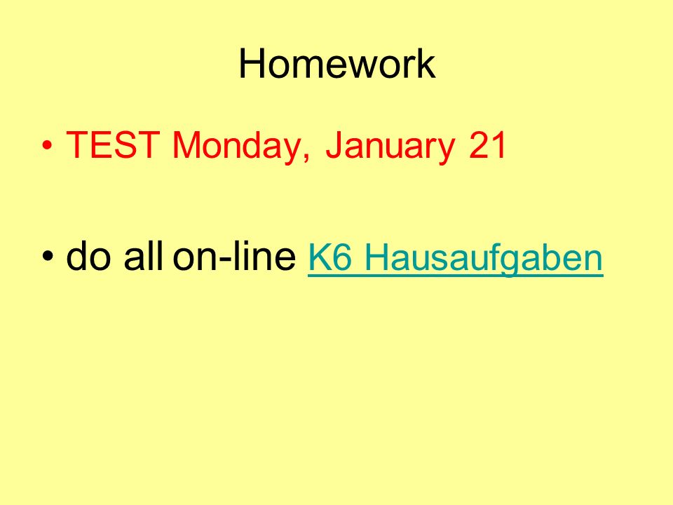 do all on-line K6 Hausaufgaben