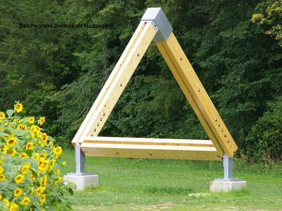 Das Penrose Dreieck als Holzmodell
