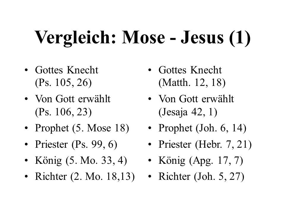 Vergleich: Mose - Jesus (1)
