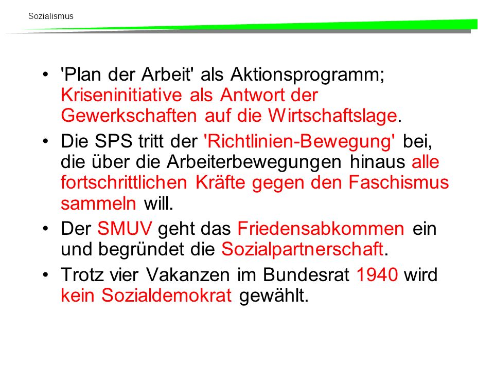 Plan der Arbeit als Aktionsprogramm; Kriseninitiative als Antwort der Gewerkschaften auf die Wirtschaftslage.